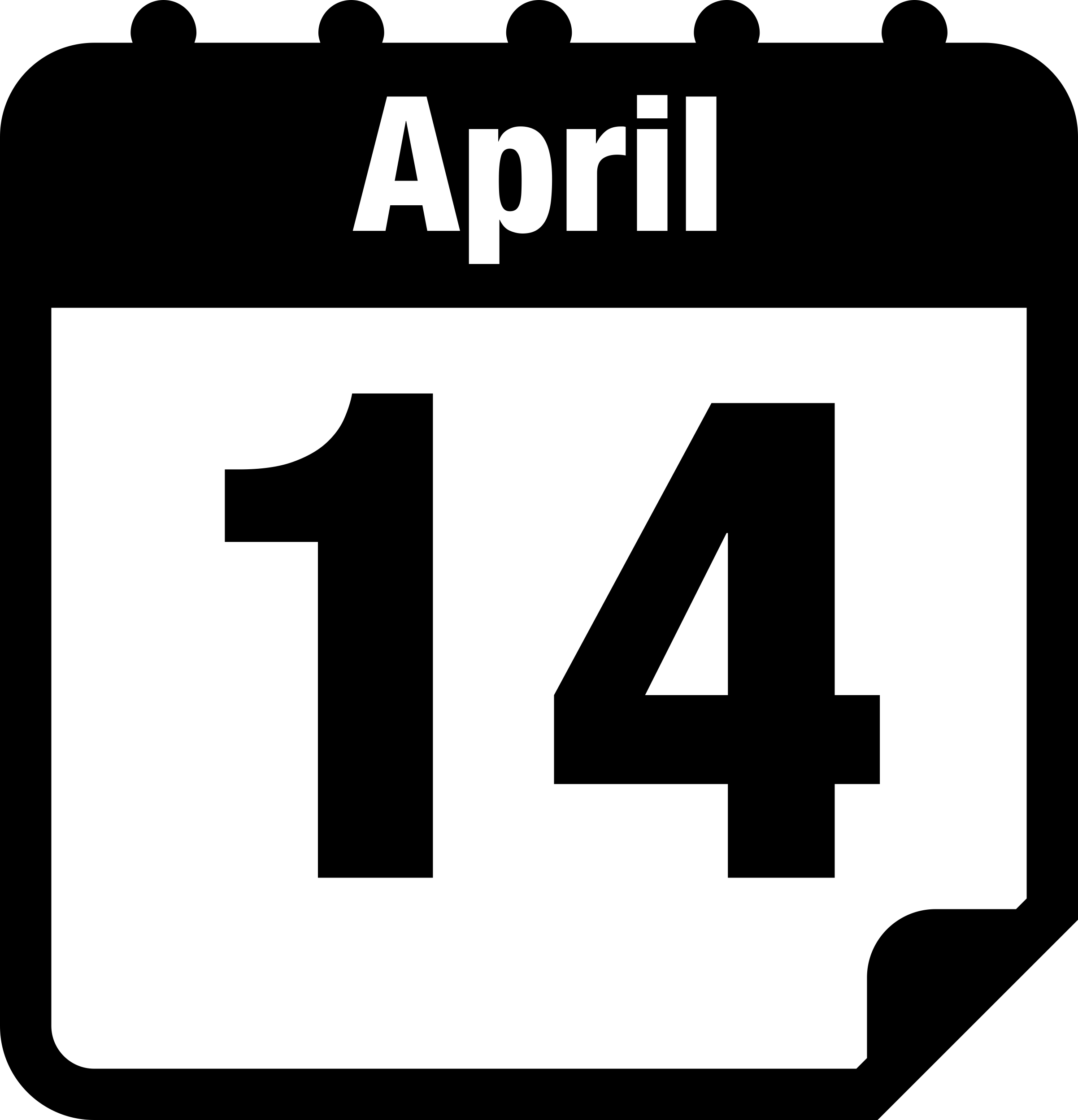 April 14 Calendar Page Day Outline Svg File Free Vectors
